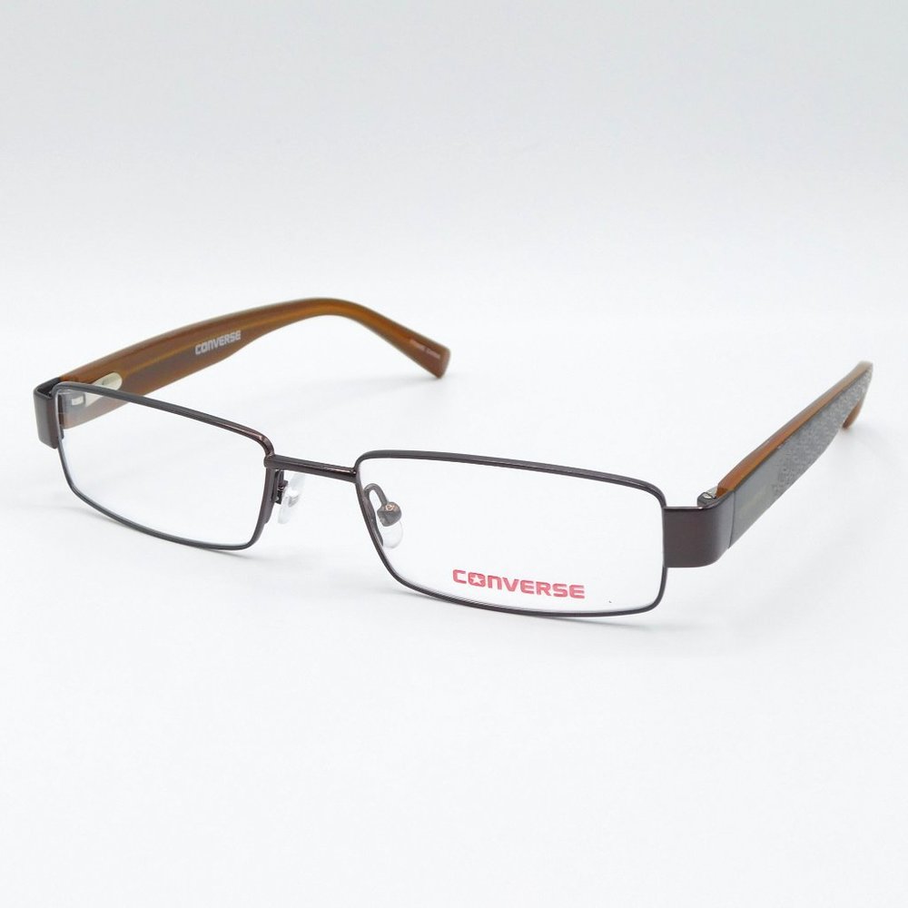 NEW CONVERSE WAIT FOR ME BROWN KIDS TEEN Rectangle EYEGLASSES FRAME 49-1…
